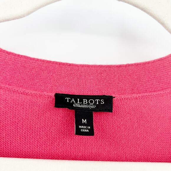 Talbots Womens Knit Lambswool Angora Cashmere Short Sleeve Cardigan Sweater M - Picture 4 of 7